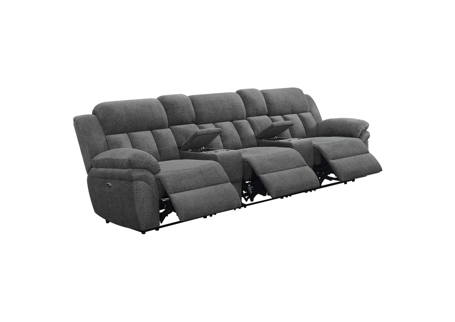 Bahrain 5-piece Power Home Theater Seating Charcoal