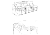 609541PT Bahrain 5-piece Power Home Theater Seating Charcoal