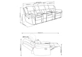 609541T Bahrain 5-piece Upholstered Home Theater Seating Charcoal
