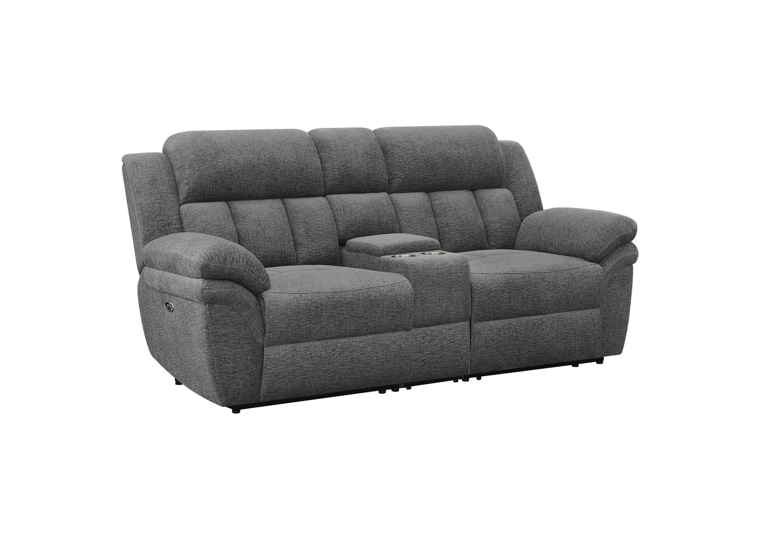 Bahrain Upholstered Power Loveseat Charcoal