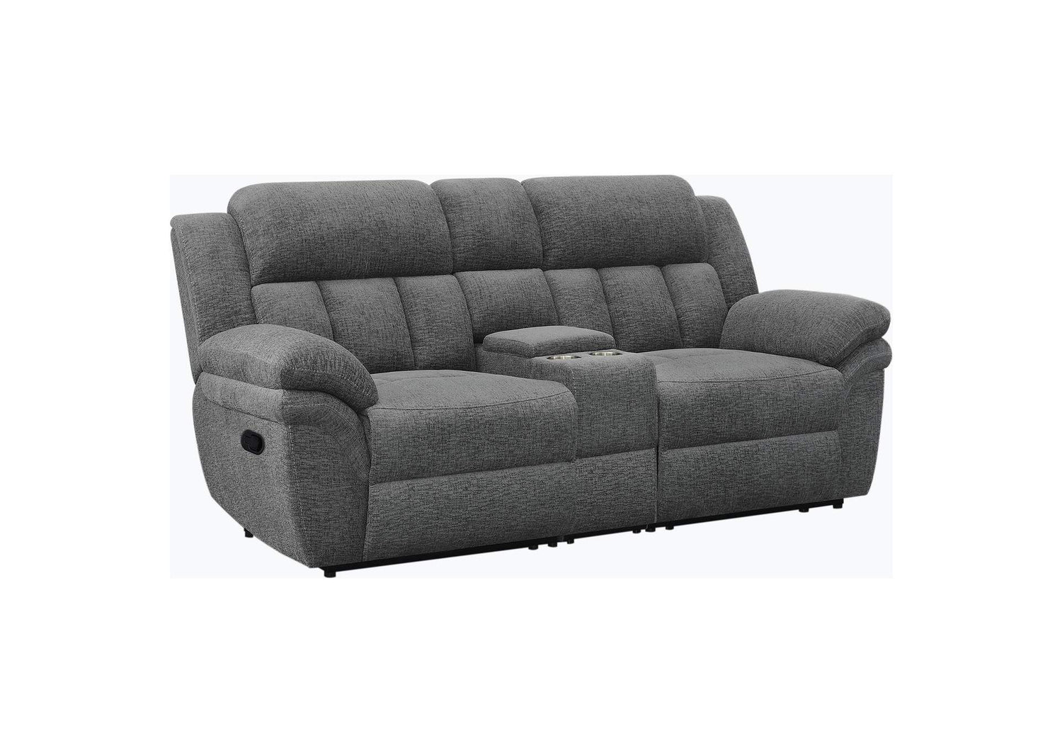 Bahrain Upholstered Motion Loveseat Charcoal