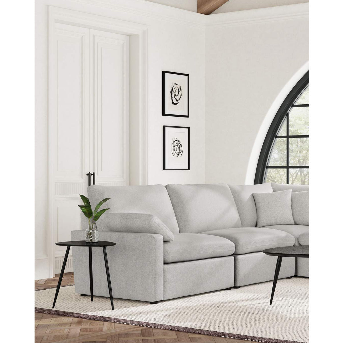 609560AC Collins Modular Armless Chair Grey