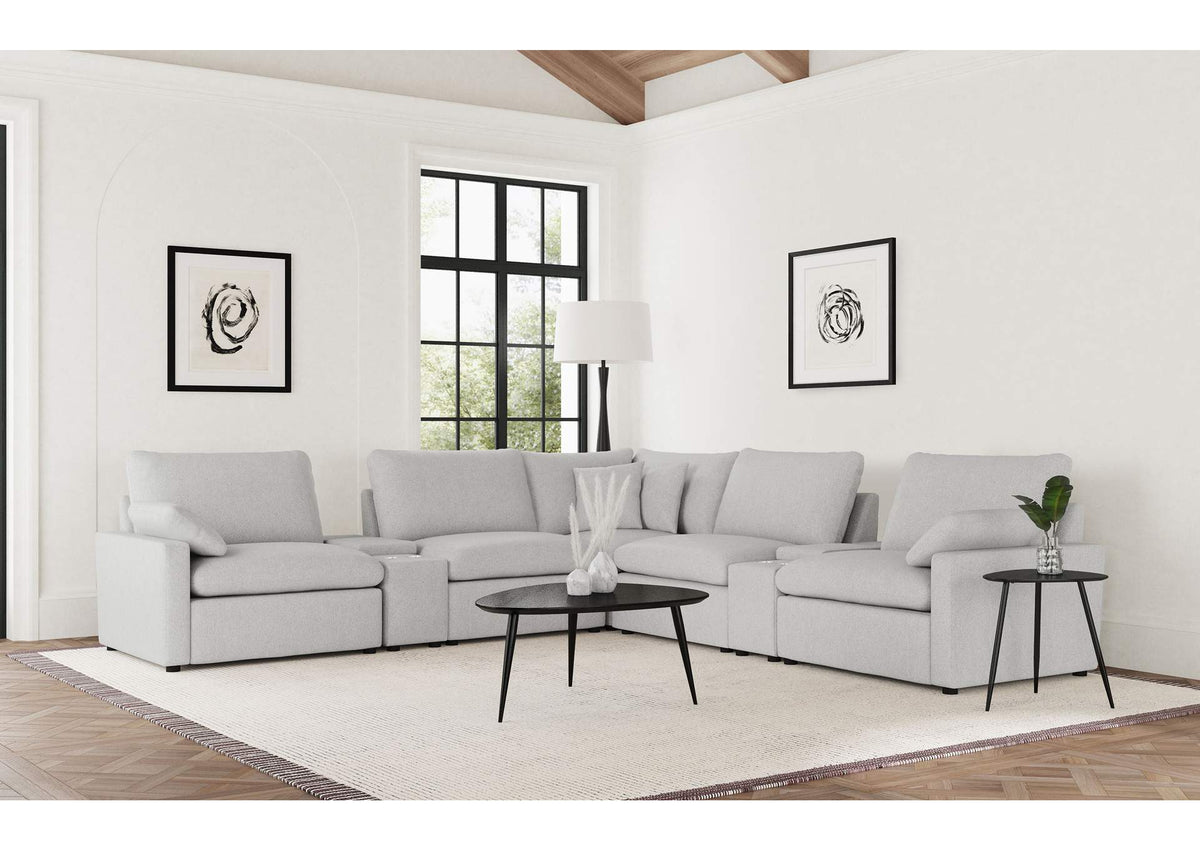 609560P-SETA Collins 7-piece Modular Power Reclining Sectional Grey