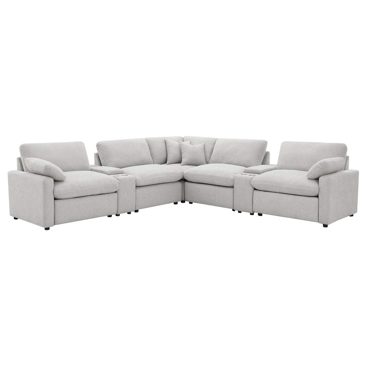 609560P-SETA Collins 7-piece Modular Power Reclining Sectional Grey