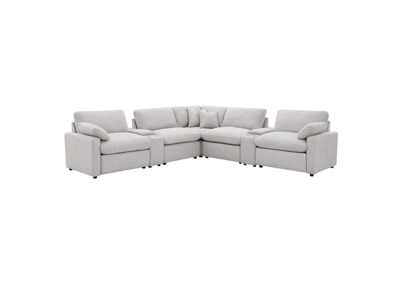 609560P-SETA Collins 7-piece Modular Power Reclining Sectional Grey