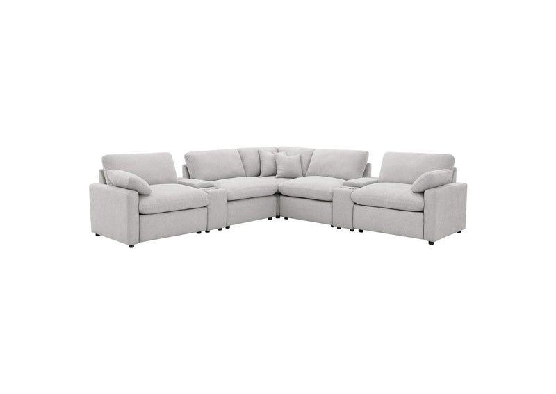 609560P-SETA Collins 7-piece Modular Power Reclining Sectional Grey