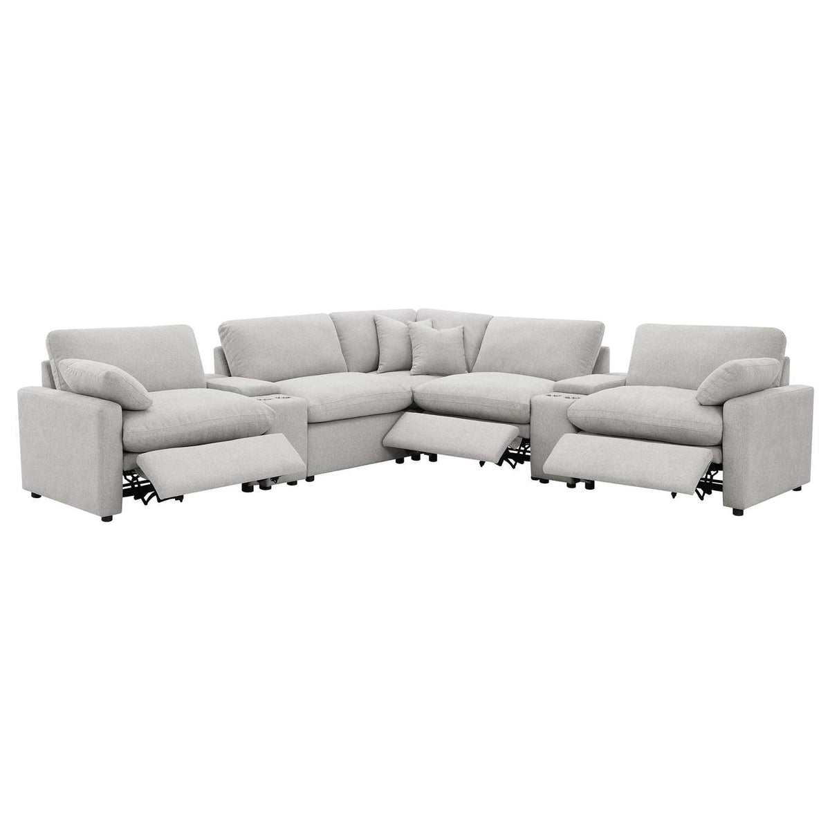 609560P-SETA Collins 7-piece Modular Power Reclining Sectional Grey