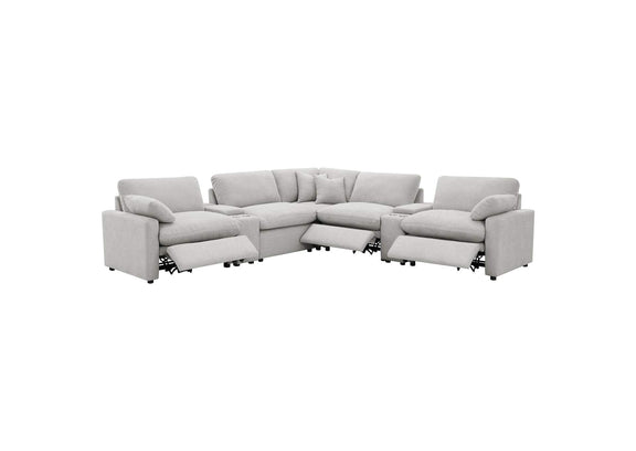 609560P-SETA Collins 7-piece Modular Power Reclining Sectional Grey