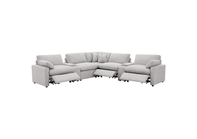 609560P-SETA Collins 7-piece Modular Power Reclining Sectional Grey