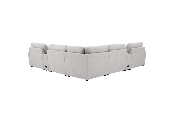 609560P-SETA Collins 7-piece Modular Power Reclining Sectional Grey
