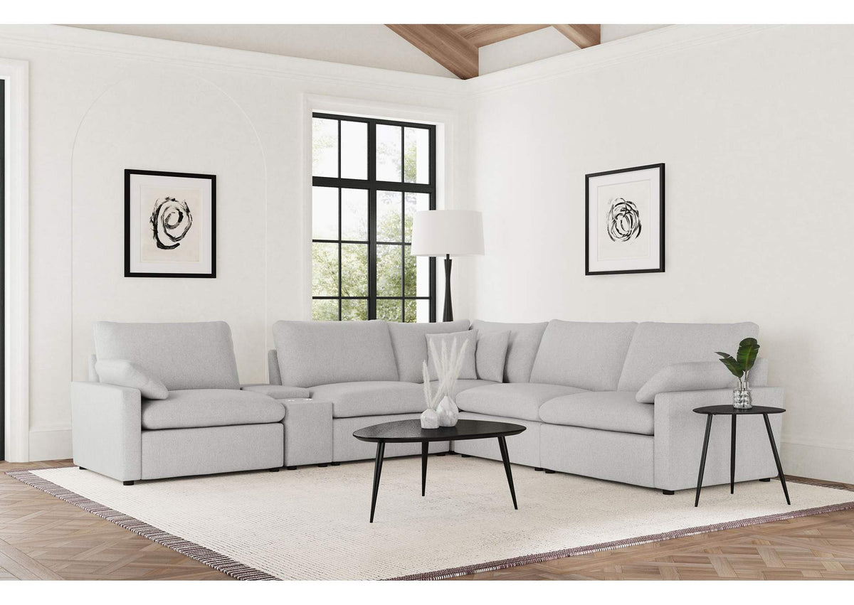 609560P-SET Collins 6-piece Modular Power Reclining Sectional Grey