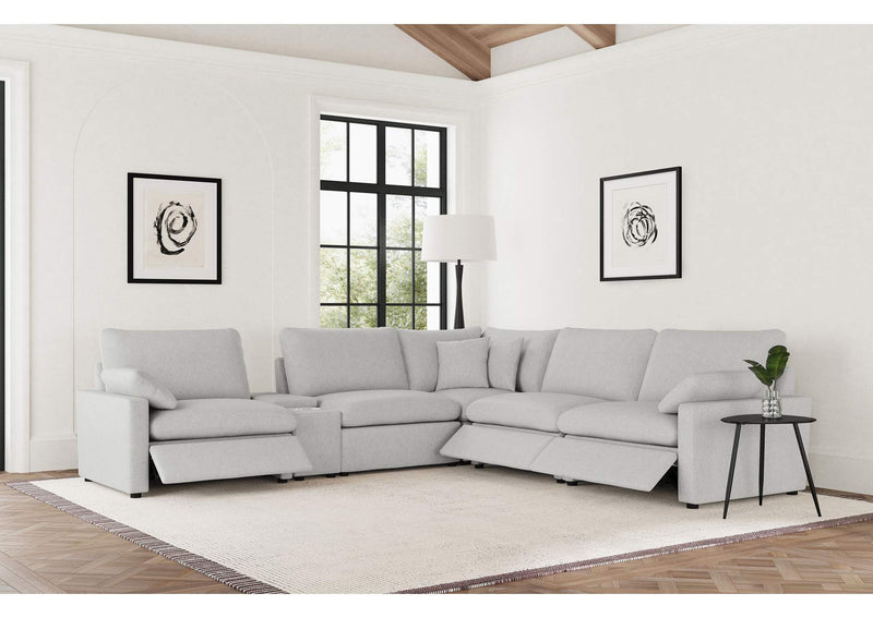609560P-SET Collins 6-piece Modular Power Reclining Sectional Grey