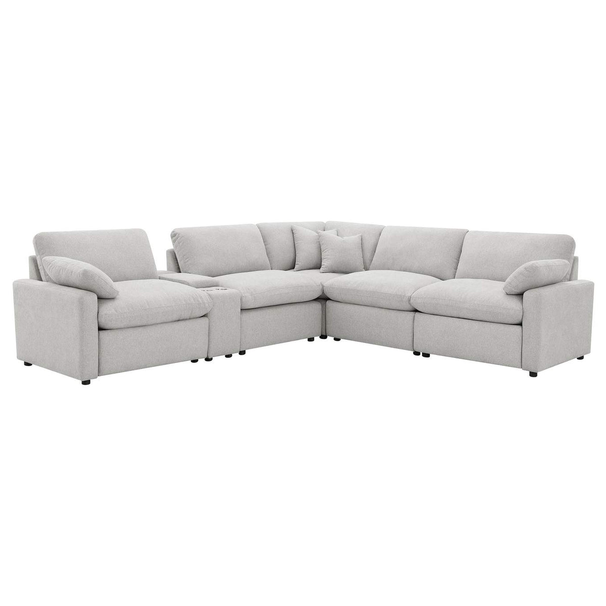 609560P-SET Collins 6-piece Modular Power Reclining Sectional Grey