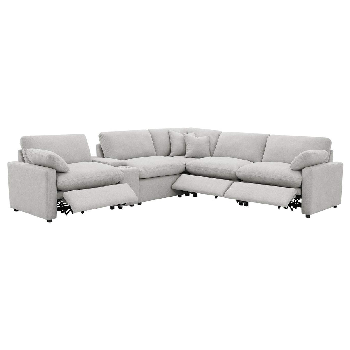609560P-SET Collins 6-piece Modular Power Reclining Sectional Grey