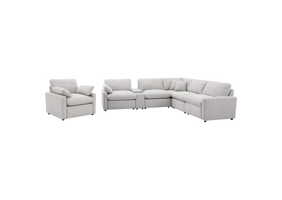 609560P-SET Collins 6-piece Modular Power Reclining Sectional Grey