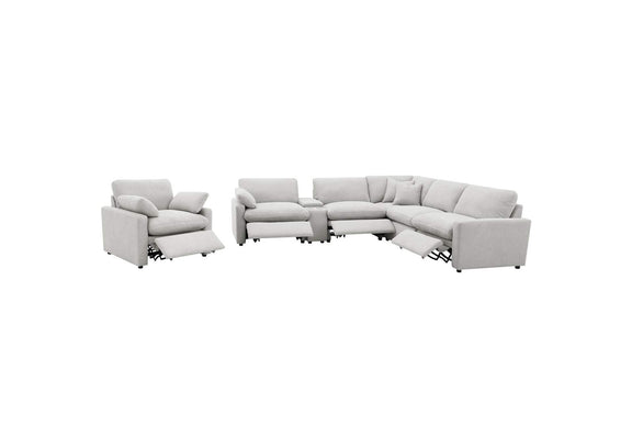 609560P-SET Collins 6-piece Modular Power Reclining Sectional Grey