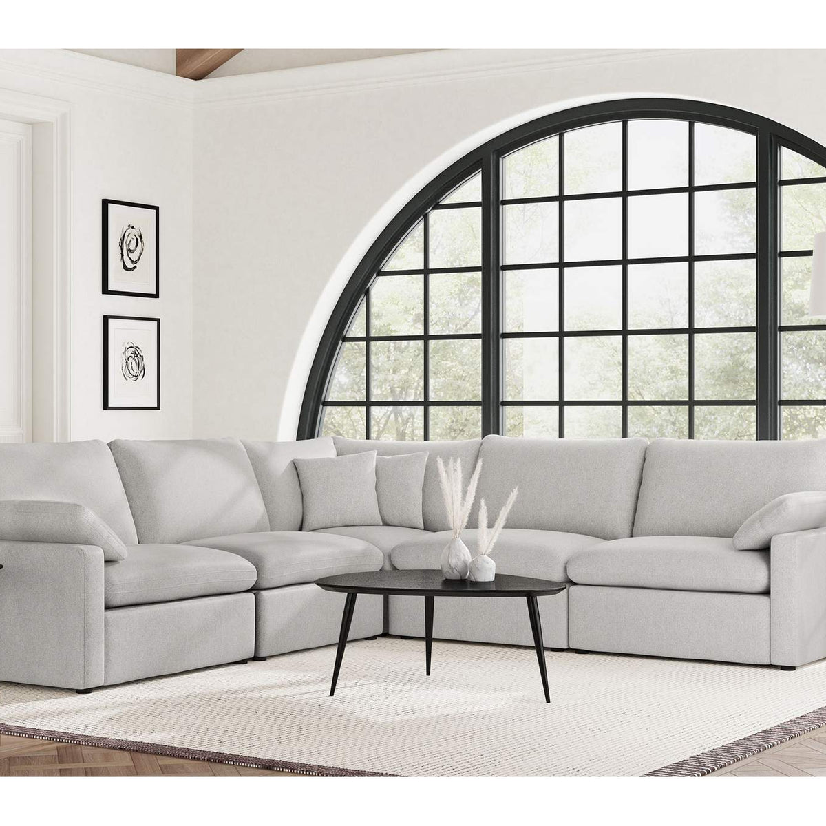 609560P Collins 5-piece Modular Power Reclining Sectional Grey