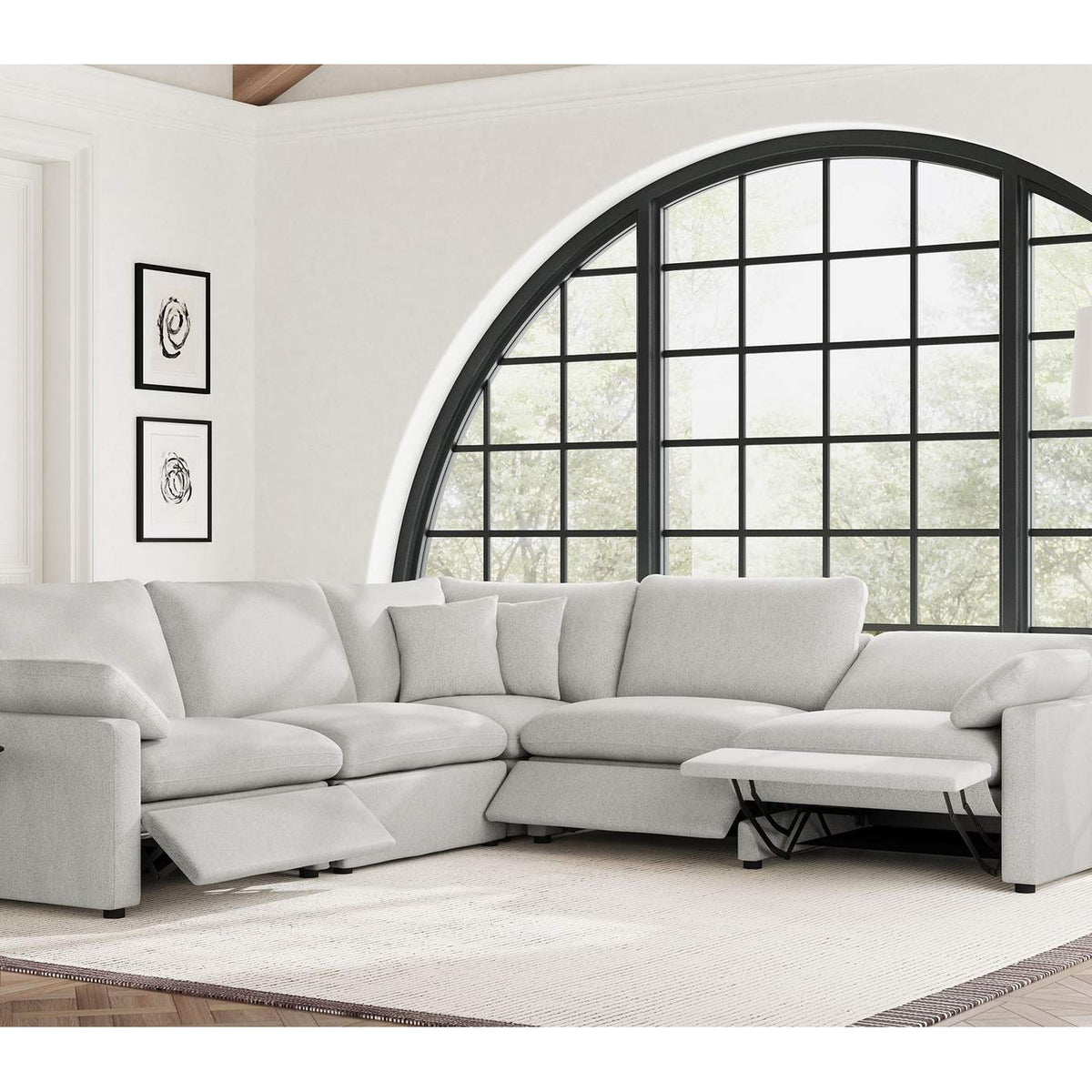 609560P Collins 5-piece Modular Power Reclining Sectional Grey