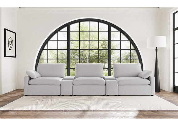 609561PT Collins 5-Piece Power Reclining Home Theater Seating Grey