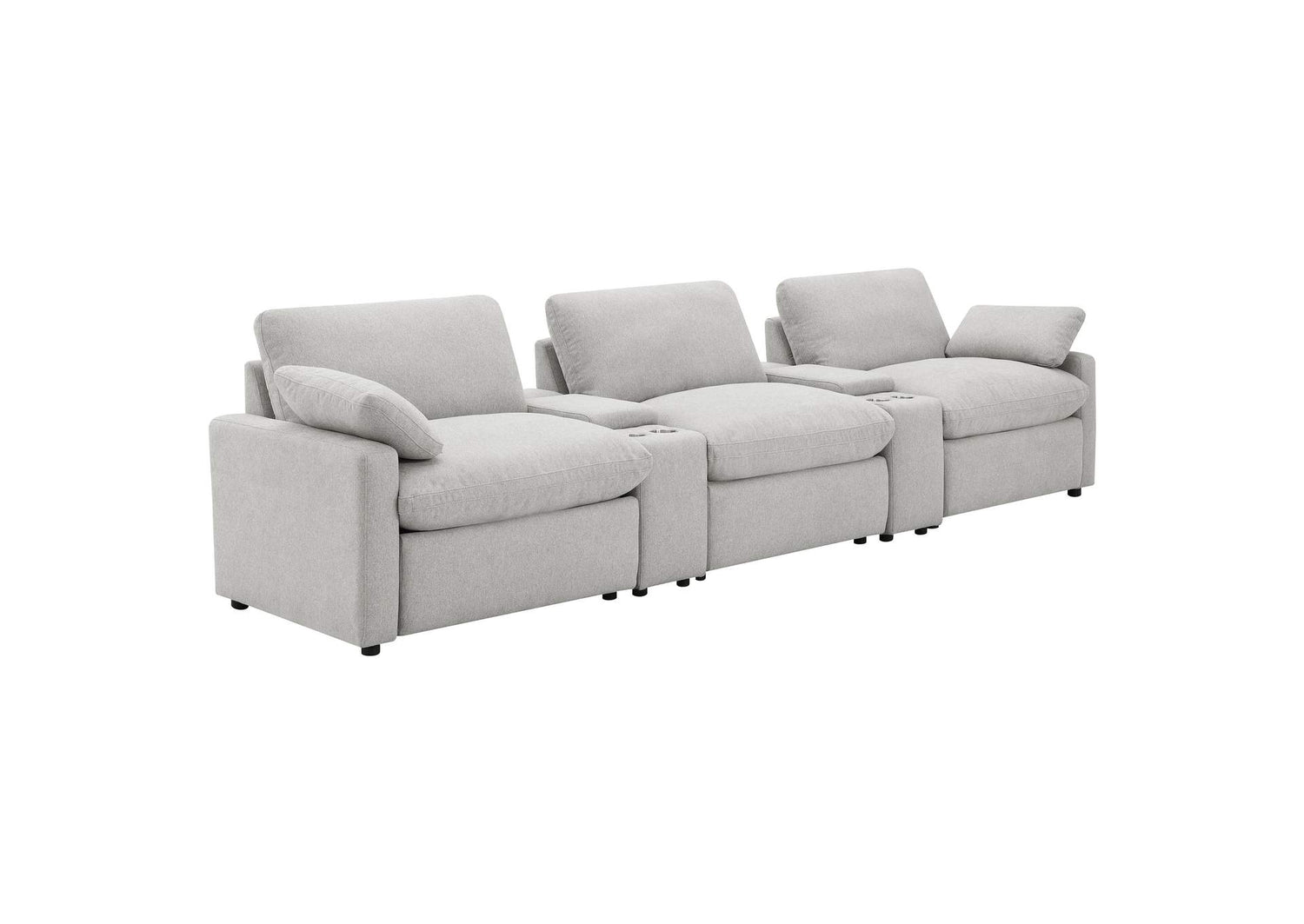 609561PT Collins 5-Piece Power Reclining Home Theater Seating Grey