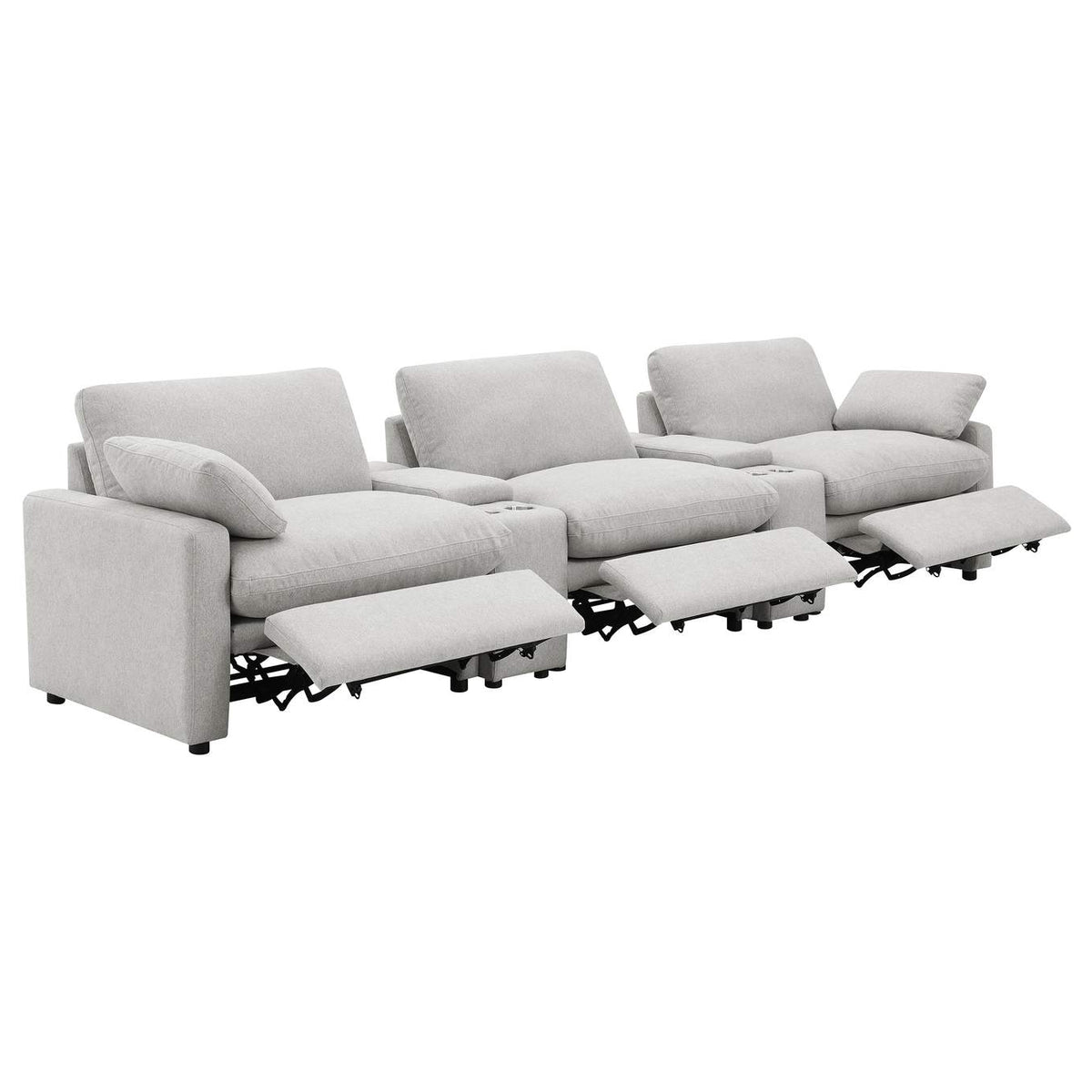 609561PT Collins 5-Piece Power Reclining Home Theater Seating Grey