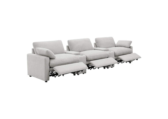 609561PT Collins 5-Piece Power Reclining Home Theater Seating Grey