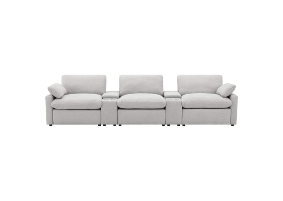 609561PT Collins 5-Piece Power Reclining Home Theater Seating Grey