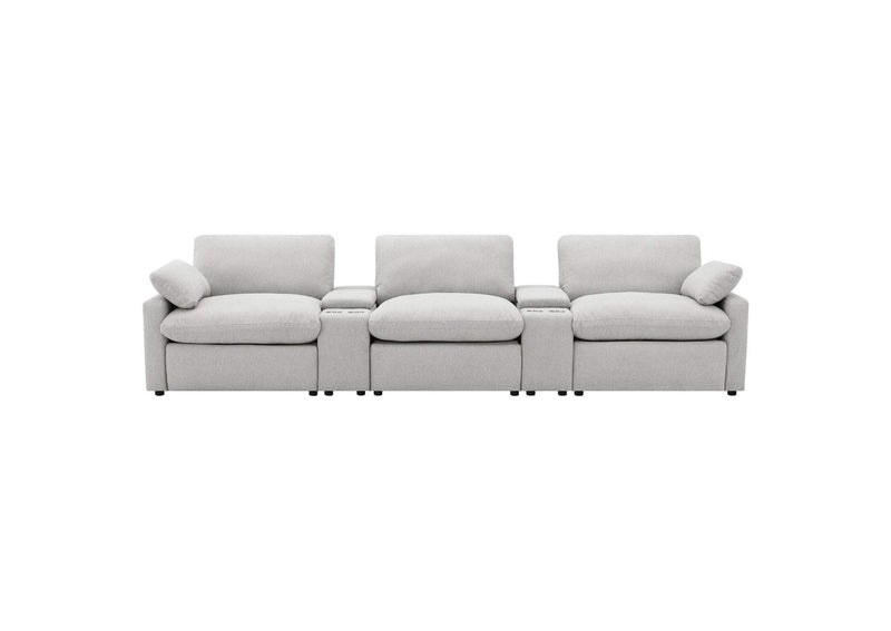 609561PT Collins 5-Piece Power Reclining Home Theater Seating Grey