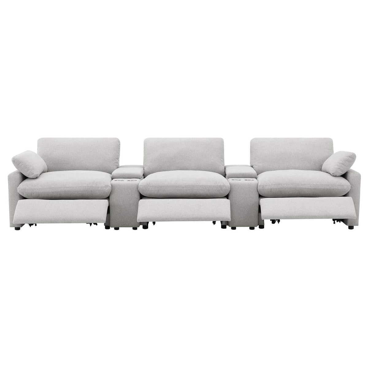 609561PT Collins 5-Piece Power Reclining Home Theater Seating Grey