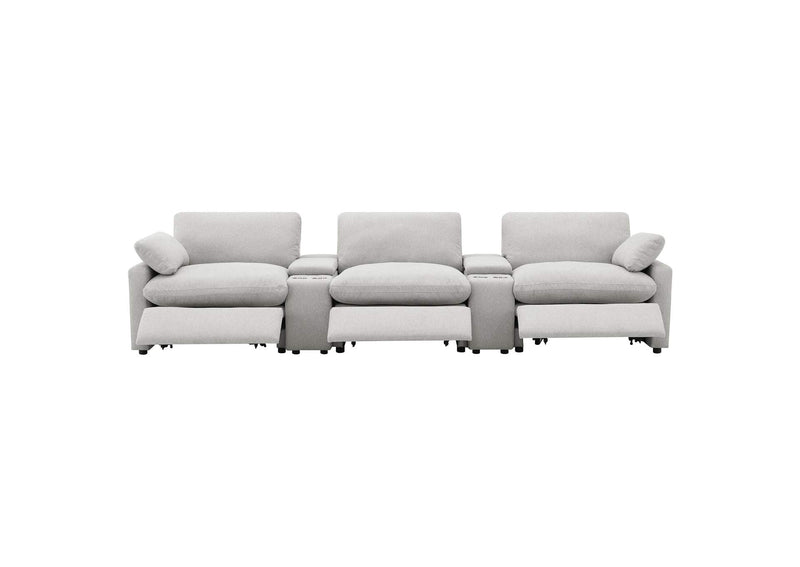609561PT Collins 5-Piece Power Reclining Home Theater Seating Grey