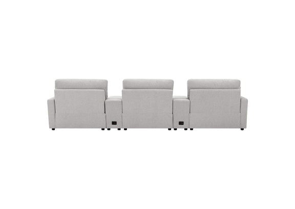 609561PT Collins 5-Piece Power Reclining Home Theater Seating Grey