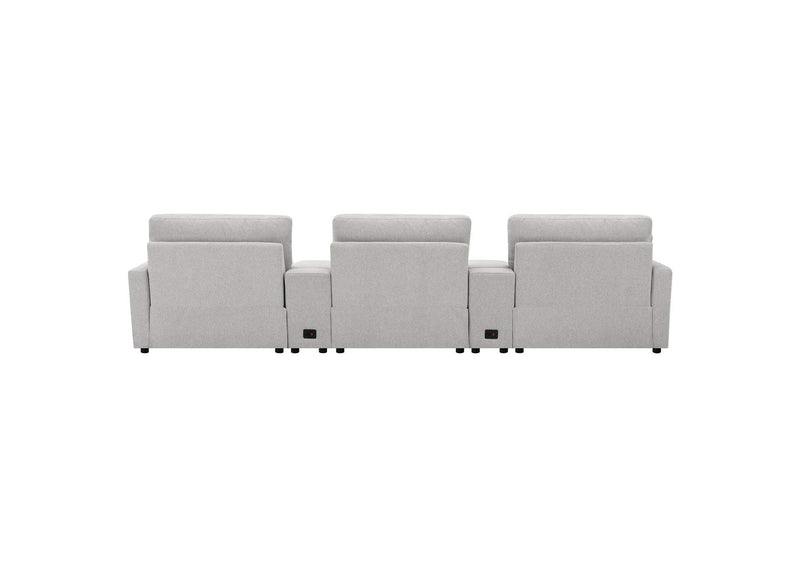 609561PT Collins 5-Piece Power Reclining Home Theater Seating Grey