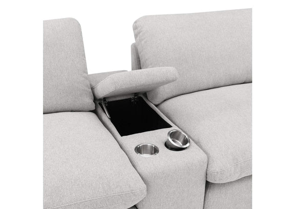 609561PT Collins 5-Piece Power Reclining Home Theater Seating Grey