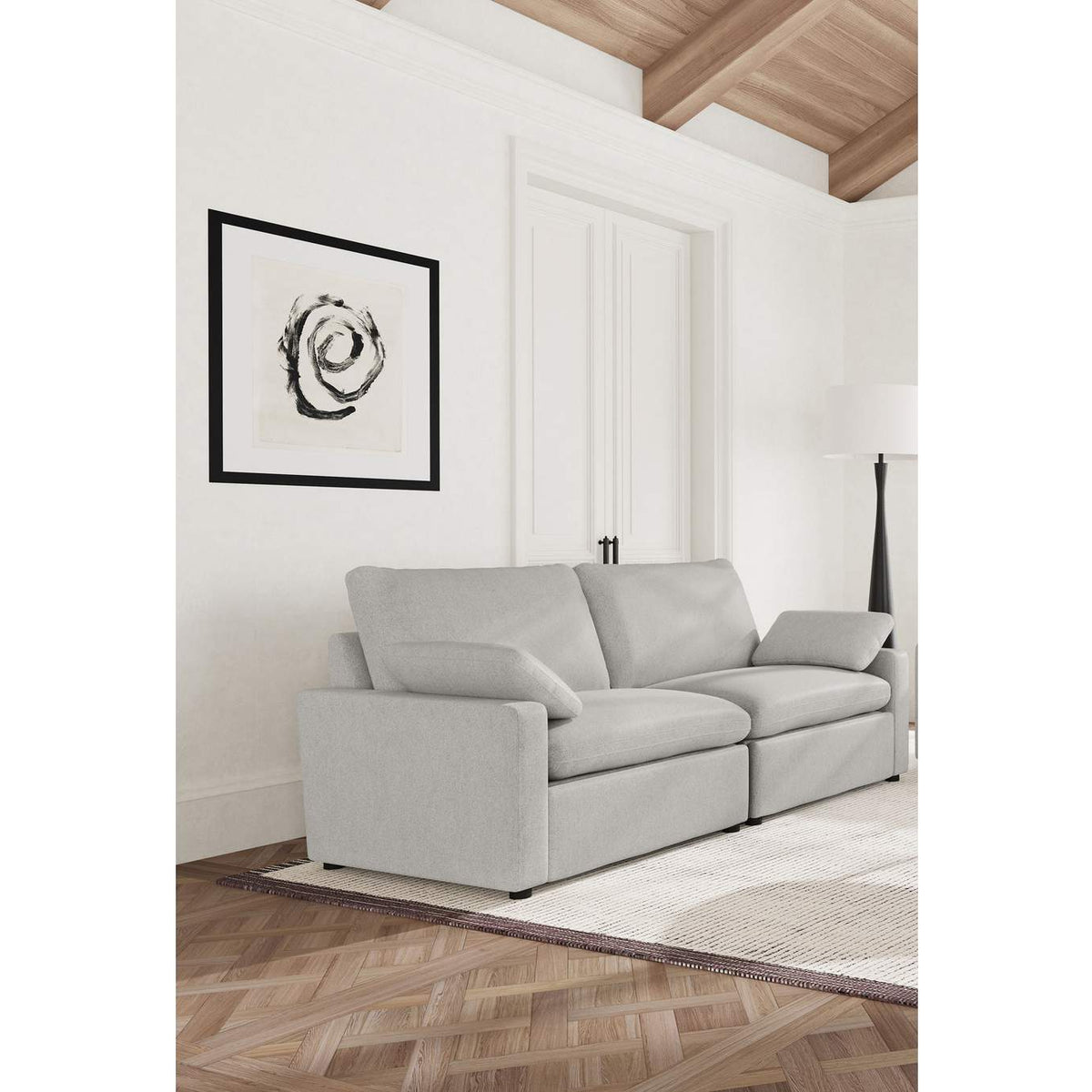 609562P Collins Modular Power Loveseat Grey