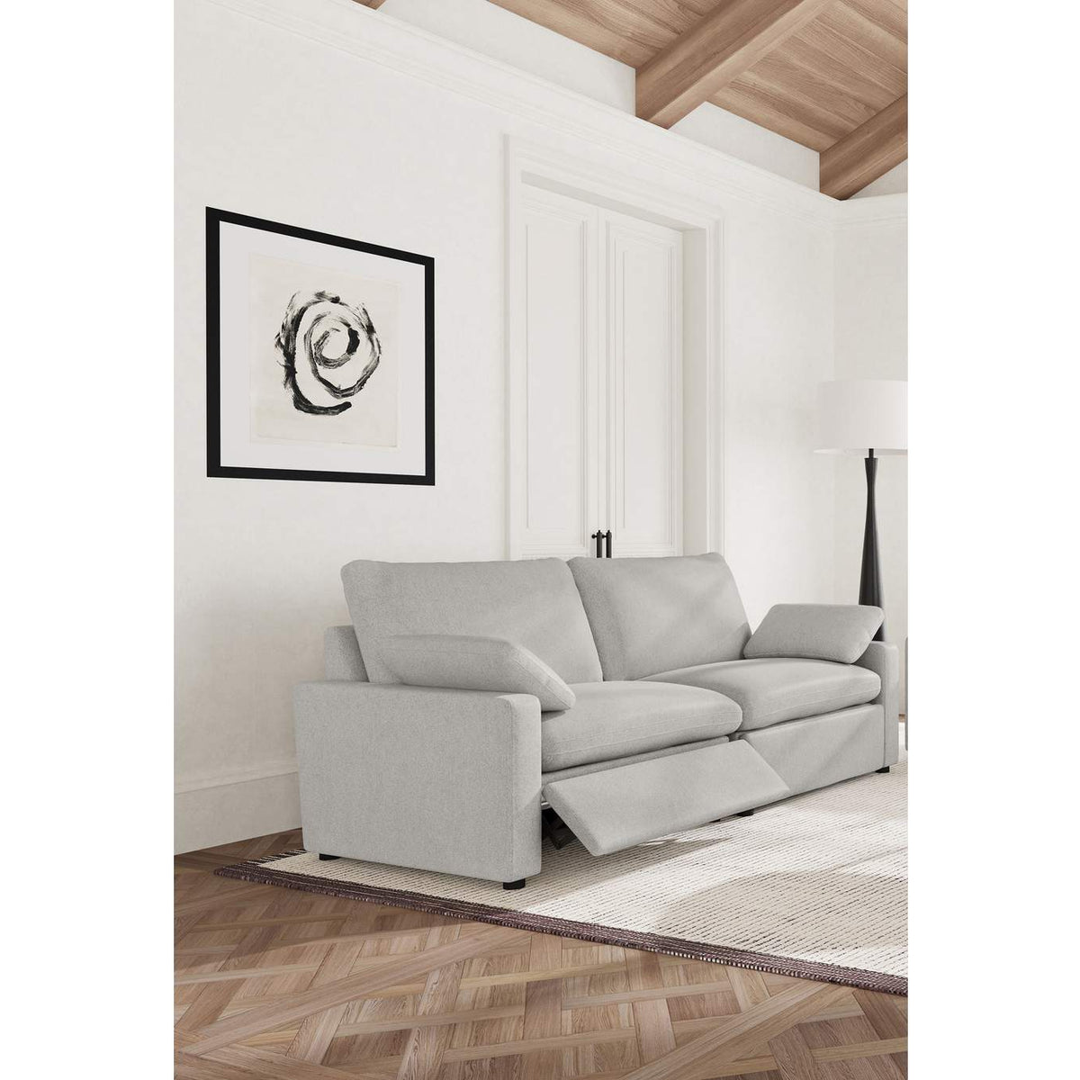 609562P Collins Modular Power Loveseat Grey