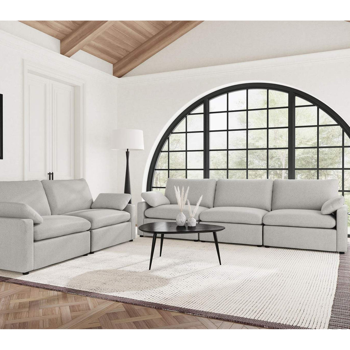 609562P Collins Modular Power Loveseat Grey
