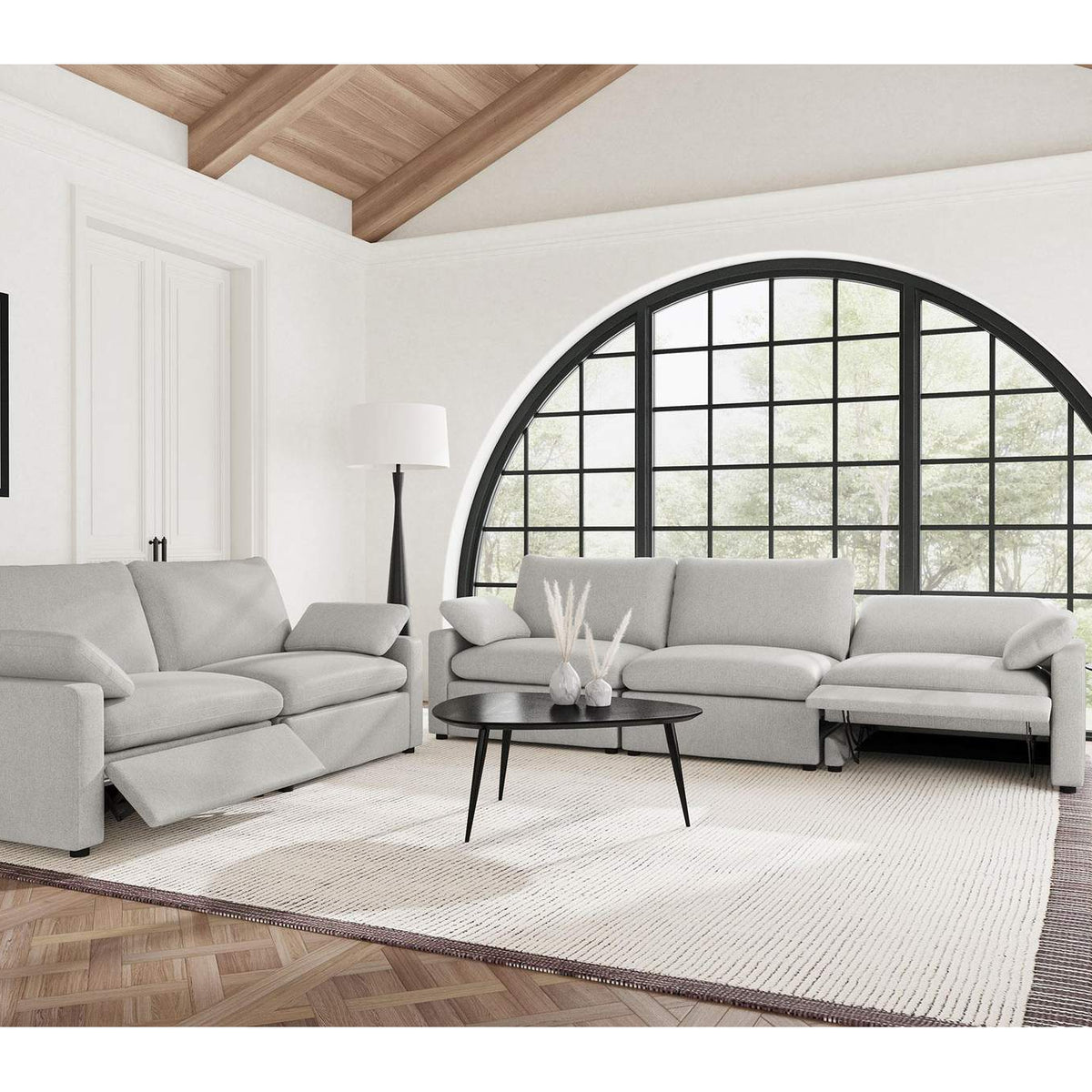 609562P Collins Modular Power Loveseat Grey