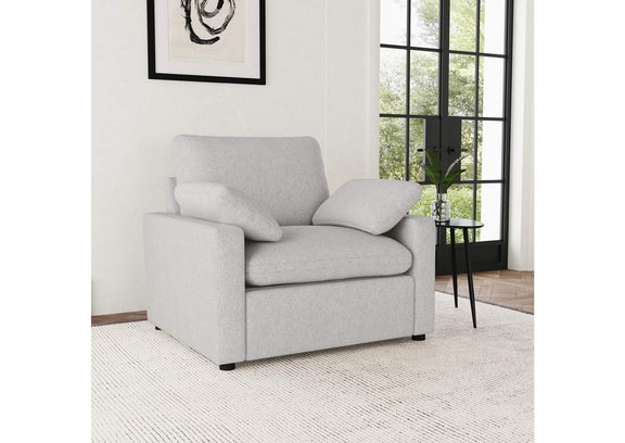 609563P Collins Upholstered Power Recliner Chair Grey