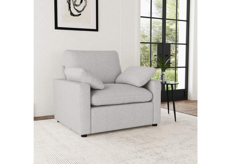 609563P Collins Upholstered Power Recliner Chair Grey