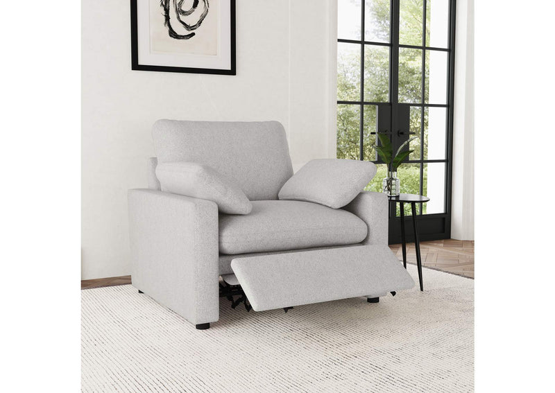 609563P Collins Upholstered Power Recliner Chair Grey