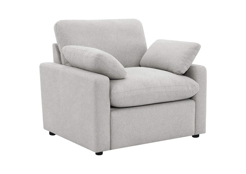 609563P Collins Upholstered Power Recliner Chair Grey