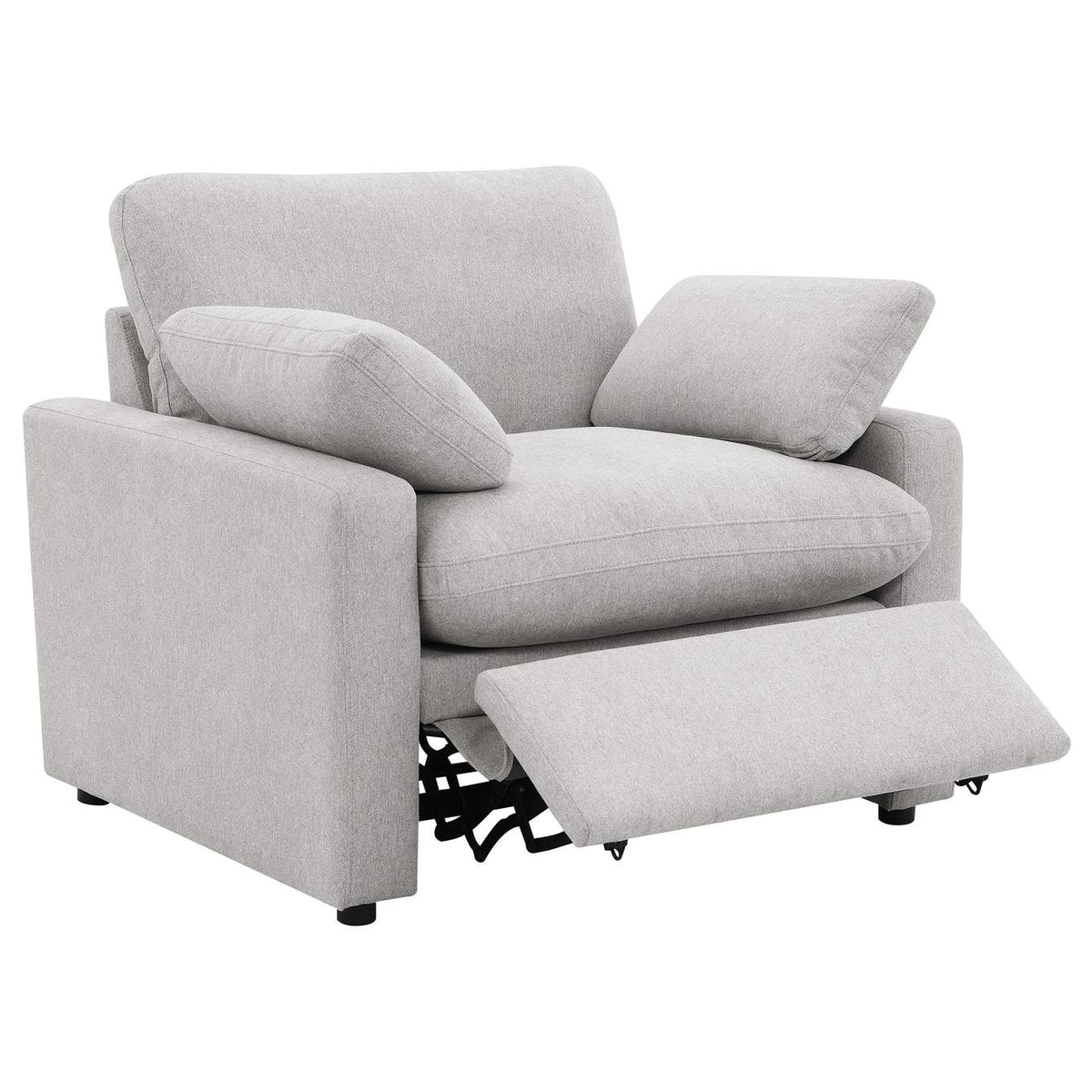 609563P Collins Upholstered Power Recliner Chair Grey