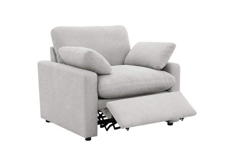 609563P Collins Upholstered Power Recliner Chair Grey