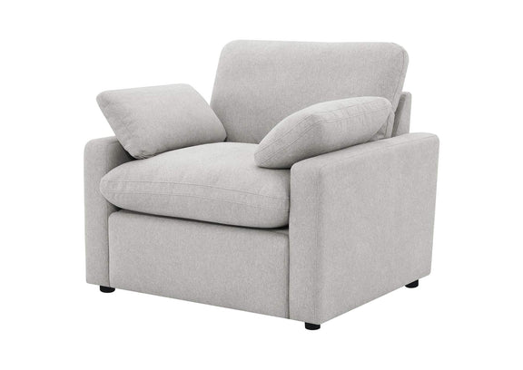 609563P Collins Upholstered Power Recliner Chair Grey