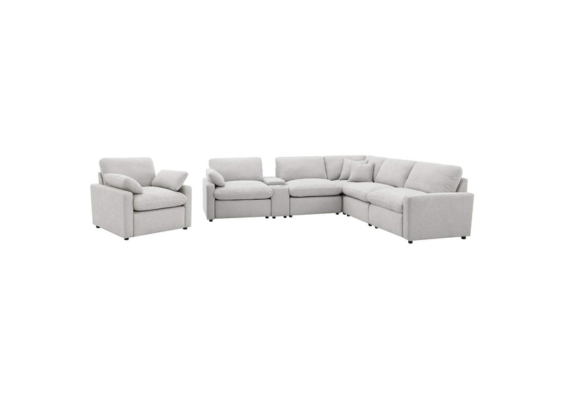 609563P Collins Upholstered Power Recliner Chair Grey