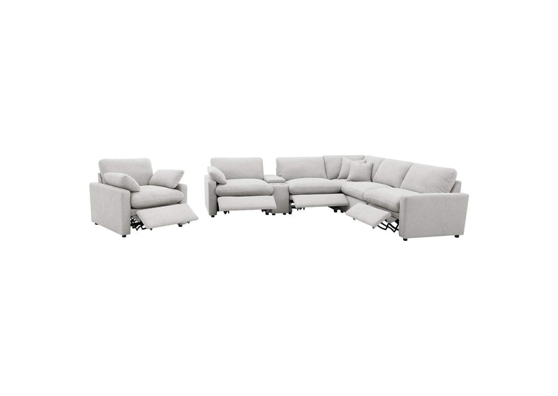 609563P Collins Upholstered Power Recliner Chair Grey