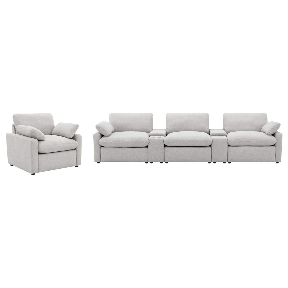 609563P Collins Upholstered Power Recliner Chair Grey