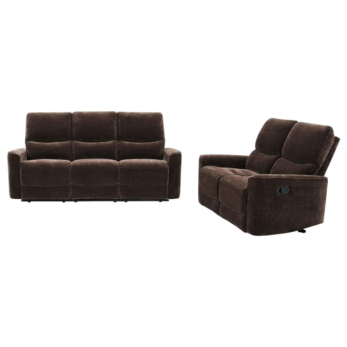 609571-S2 Navarro 2-piece Upholstered Reclining Sofa Set Dark Brown