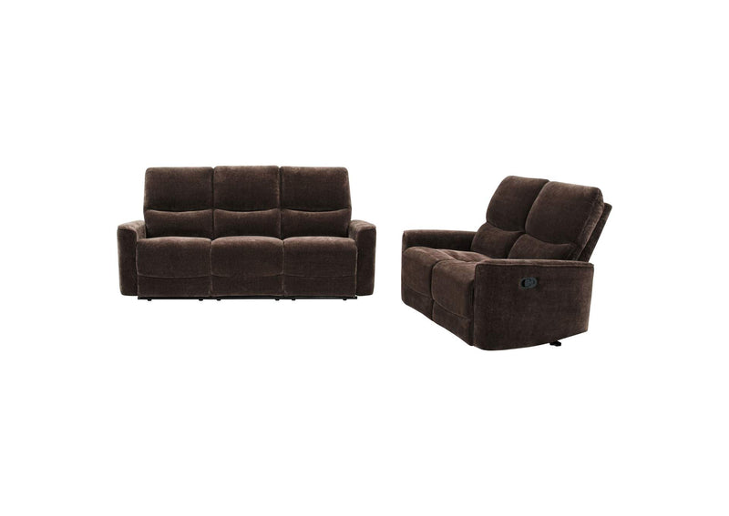 609571-S2 Navarro 2-piece Upholstered Reclining Sofa Set Dark Brown