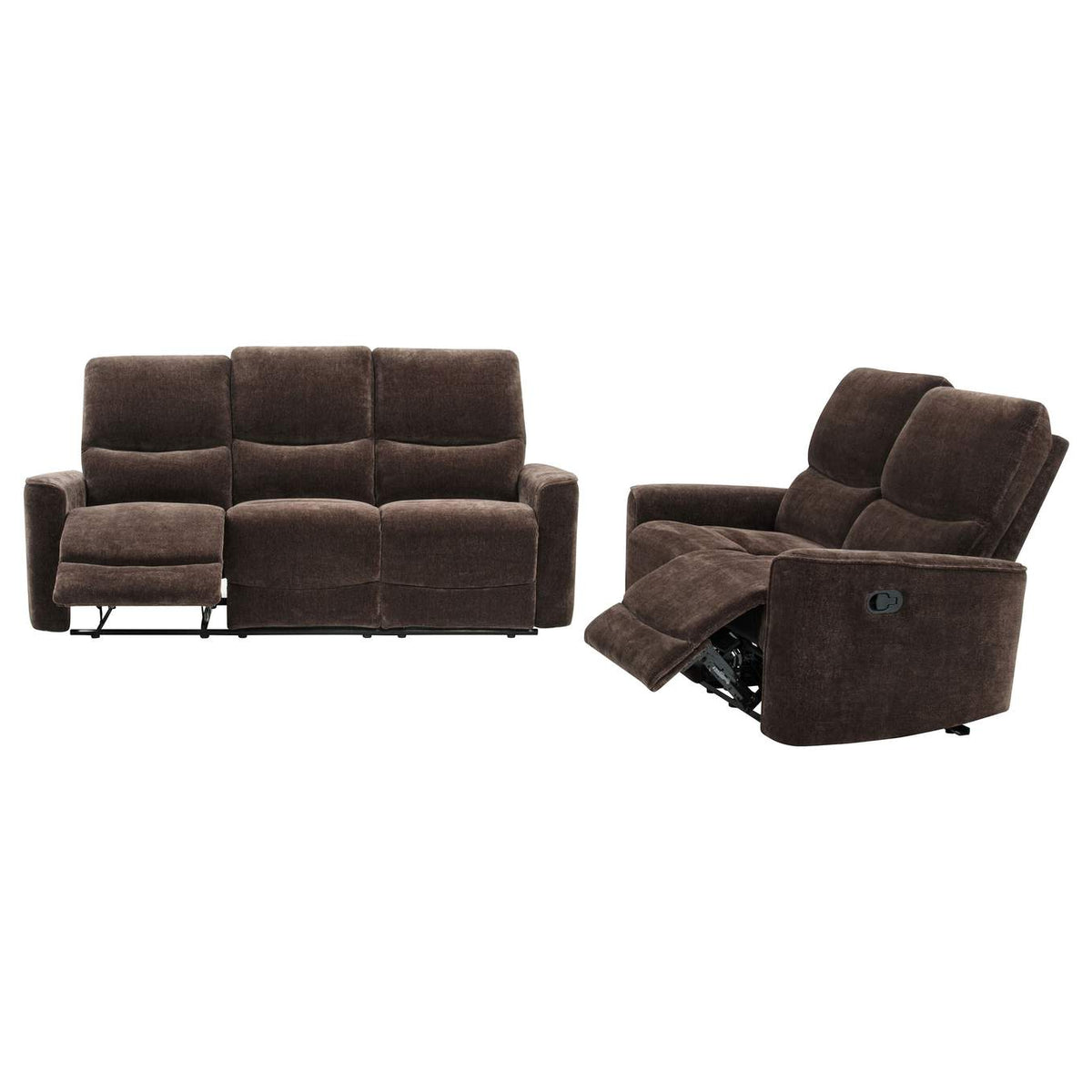 609571-S2 Navarro 2-piece Upholstered Reclining Sofa Set Dark Brown